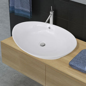 Ceramic Washbasin Ceramic Sinks Overflow Oval 59 x 38.5 cm