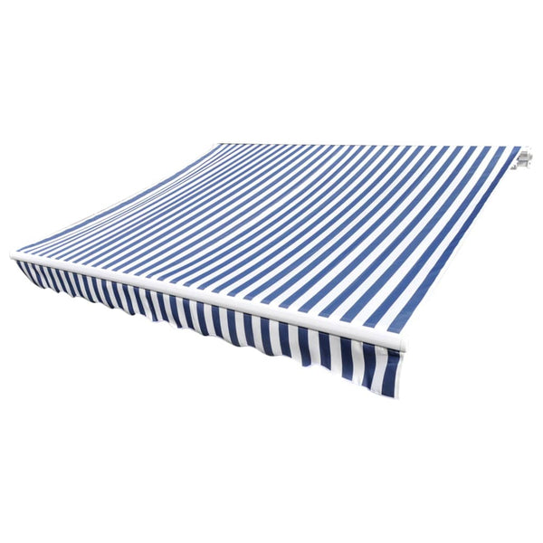 vidaXL Awning Fabric Canvas Blue & White 3 x 2.5 m (Frame Not Included)