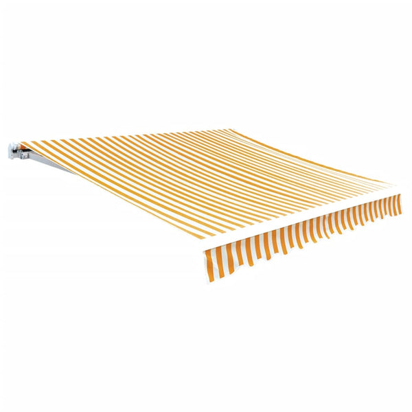 vidaXL Awning Fabric Canvas Yellow & White 4x3 m (Frame Not Included)
