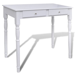vidaXL Dressing Table with 3-in-1 Mirror and Stool 2 Drawers White