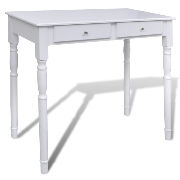 vidaXL Dressing Table with 3-in-1 Mirror and Stool 2 Drawers White
