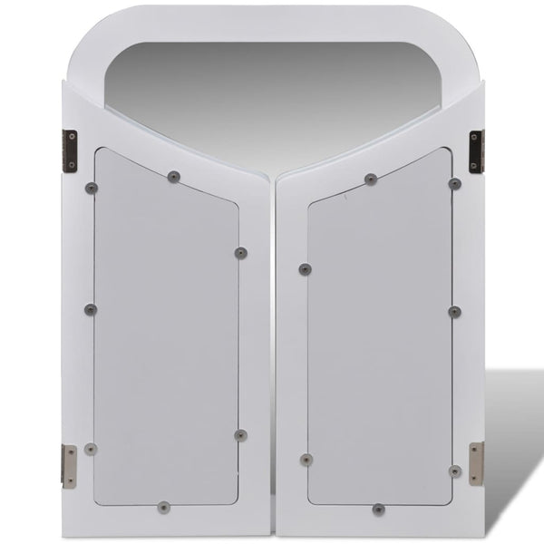 vidaXL Dressing Table with 3-in-1 Mirror and Stool 2 Drawers White
