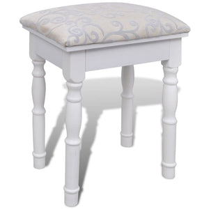 vidaXL Dressing Table with 3-in-1 Mirror and Stool 2 Drawers White