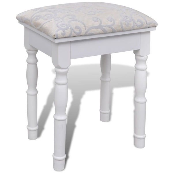 vidaXL Dressing Table with 3-in-1 Mirror and Stool 2 Drawers White