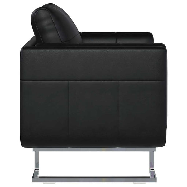 vidaXL Cube Armchair with Chrome Legs Black Artificial Leather