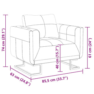 vidaXL Cube Armchair with Chrome Legs White Faux Leather