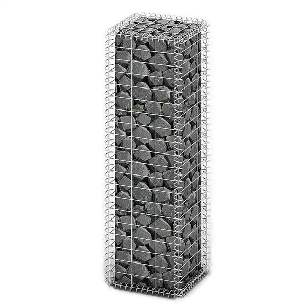 vidaXL Stone Basket Gabion with Lids Galvanized Wire 100×30×30 cm