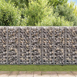 vidaXL Stone Basket Gabion with Lids Galvanized Wire 100×30×30 cm