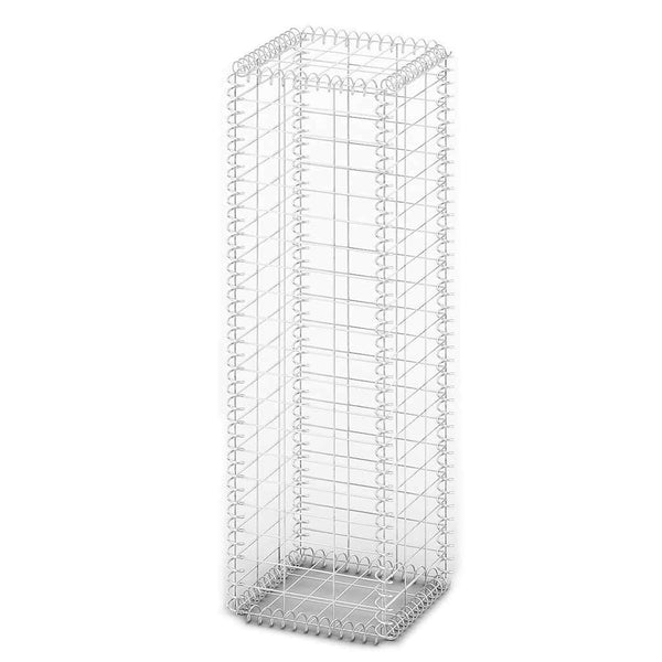 vidaXL Stone Basket Gabion with Lids Galvanized Wire 100×30×30 cm