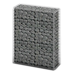 vidaXL Gabion Stone Basket with Lids Galvanized Wire 100x80x30 cm