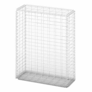 vidaXL Gabion Stone Basket with Lids Galvanized Wire 100x80x30 cm