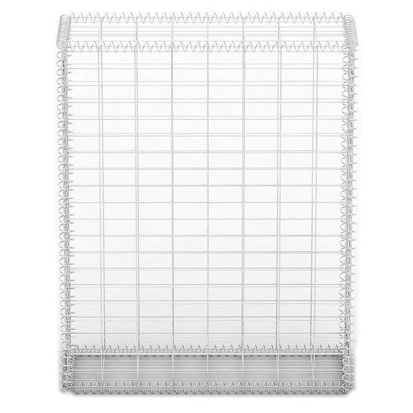 vidaXL Gabion Stone Basket with Lids Galvanized Wire 100x80x30 cm