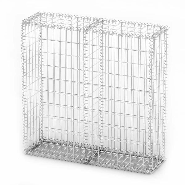 vidaXL Stone Basket Gabion with Lids Galvanized Wire 100x100x30 cm