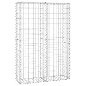 vidaXL Gabion Stone Basket with Lids Galvanized Wire 150x100x30 cm
