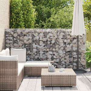 vidaXL Gabion Stone Basket with Lids Galvanized Wire 150x100x30 cm
