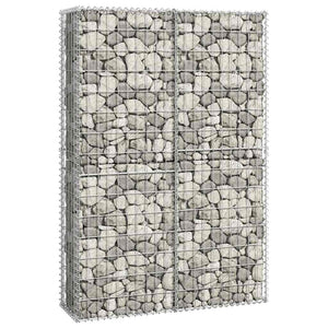 vidaXL Gabion Stone Basket with Lids Galvanized Wire 150x100x30 cm