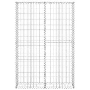 vidaXL Gabion Stone Basket with Lids Galvanized Wire 150x100x30 cm