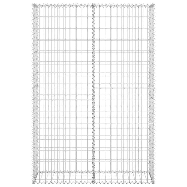vidaXL Gabion Stone Basket with Lids Galvanized Wire 150x100x30 cm