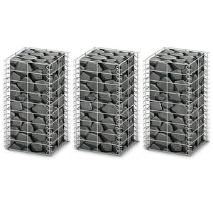 vidaXL Gabion Set 3-Piece Galvanized Wire 25×25×50 cm