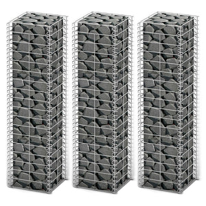 vidaXL Gabion Set 3-Piece Galvanized Wire 25x25x100 cm