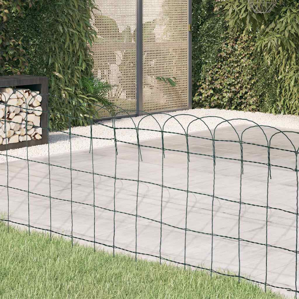 vidaXL Garden Fence Powder-Coated Iron 10x0.65 m