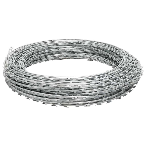 vidaXL Concertina Barbed Wire Razor Wire Galvanised Steel 60 m