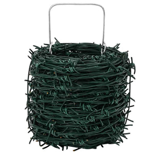 vidaXL Barbed Wire Green 100 m