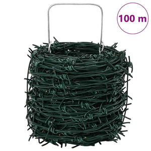 vidaXL Barbed Wire Green 100 m