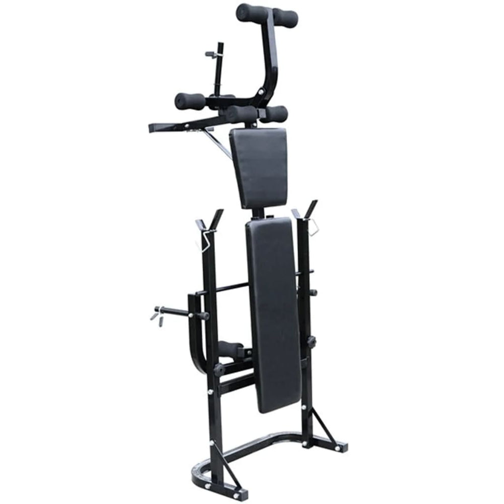 vidaXL Foldable Weight Bench with Barbell Dumbbell Set