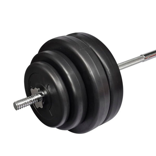 vidaXL Foldable Weight Bench with Barbell Dumbbell Set