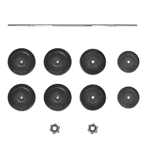 vidaXL Foldable Weight Bench with Barbell Dumbbell Set