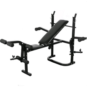 vidaXL Foldable Weight Bench with Barbell Dumbbell Set