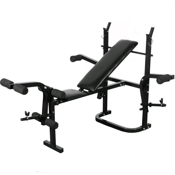 vidaXL Foldable Weight Bench with Barbell Dumbbell Set