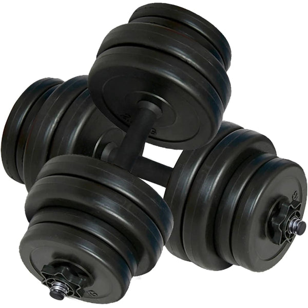 vidaXL Foldable Weight Bench with Barbell Dumbbell Set