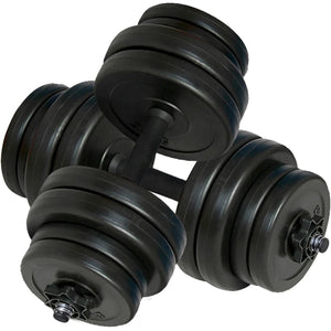 vidaXL Foldable Weight Bench with Barbell Dumbbell Set