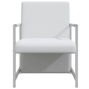 vidaXL Armchairs 2 pcs. Chrome Frame White Faux Leather