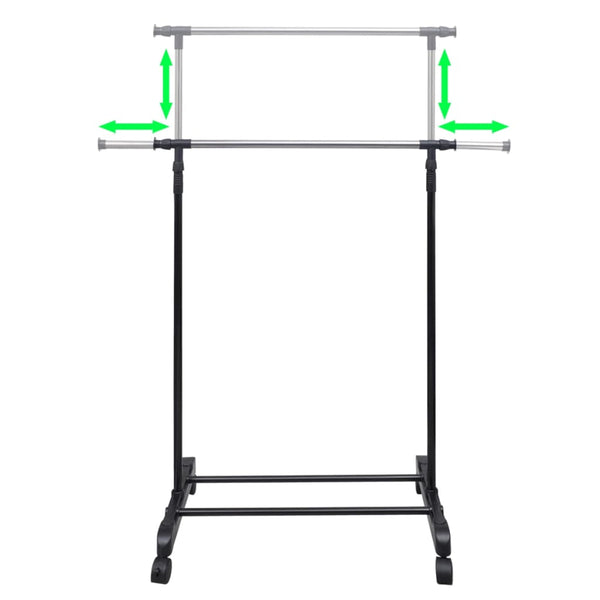 vidaXL Adjustable Garment Racks 2 pcs. 1 Clothes Rail