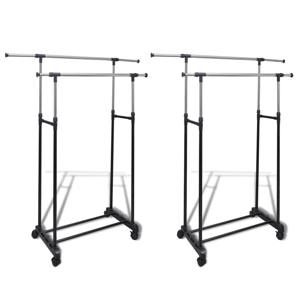 vidaXL Adjustable Clothes Rails 2 pcs 2 Garment Rods