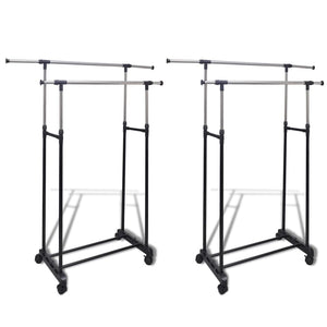 vidaXL Adjustable Clothes Rails 2 pcs 2 Garment Rods