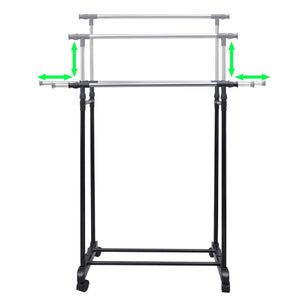 vidaXL Adjustable Clothes Rails 2 pcs 2 Garment Rods