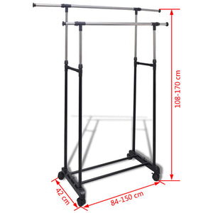 vidaXL Adjustable Clothes Rails 2 pcs 2 Garment Rods