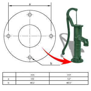 vidaXL Hand Water Pump with Stand Cast Iron