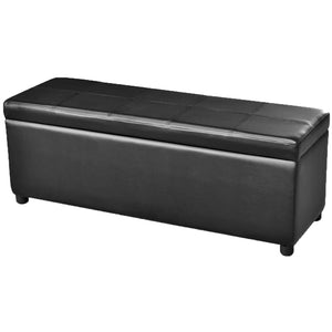 vidaXL Storage Bench Long Wood Black