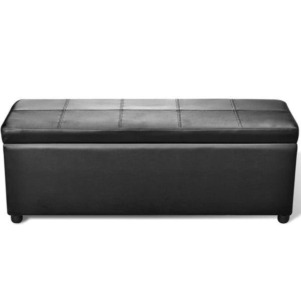 vidaXL Storage Bench Long Wood Black