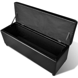 vidaXL Storage Bench Long Wood Black
