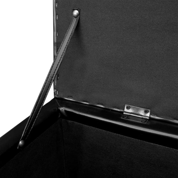 vidaXL Storage Bench Long Wood Black