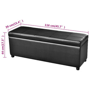 vidaXL Storage Bench Long Wood Black