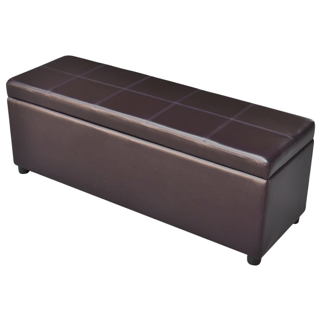 vidaXL Long Wooden Storage Bench Brown
