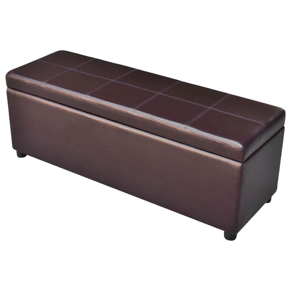 vidaXL Long Wooden Storage Bench Brown