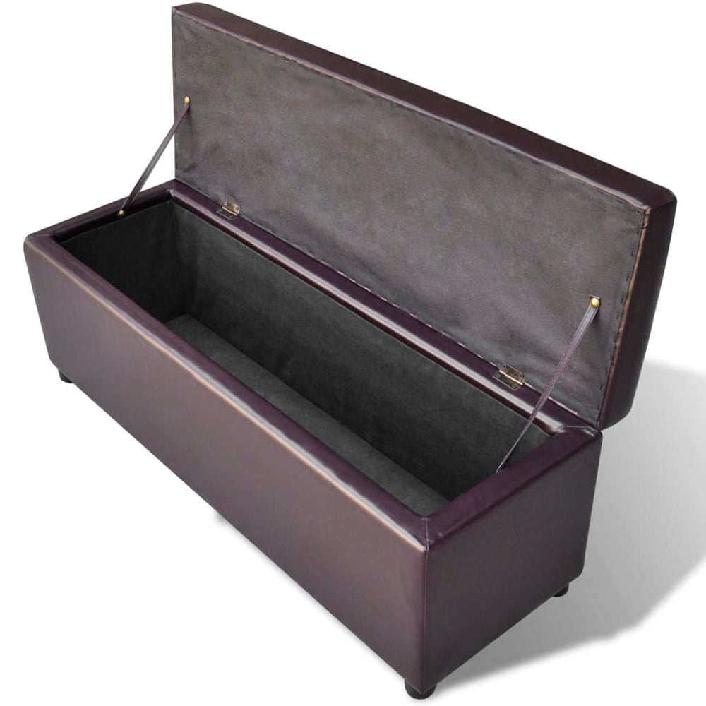vidaXL Long Wooden Storage Bench Brown